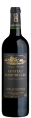 a black wine bottle of le noir et or, organic red wine of barbeyrolles vineyard, French